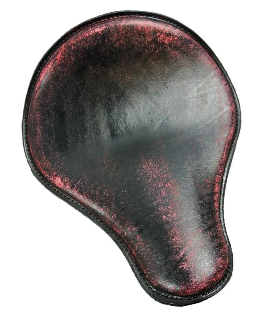2017-2025 Triumph Bonneville Bobber Seat Solo Red Distress Leather 13x15 Saddle