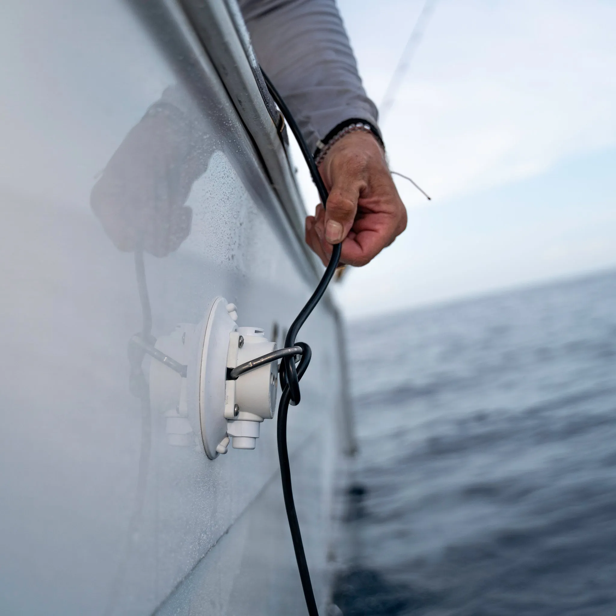 4.5" SeaSucker Vacuum Mount with Flat-Top Stainless Steel D-Ring - White
