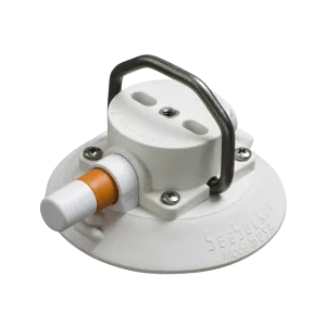 4.5" SeaSucker Vacuum Mount with Flat-Top Stainless Steel D-Ring - White
