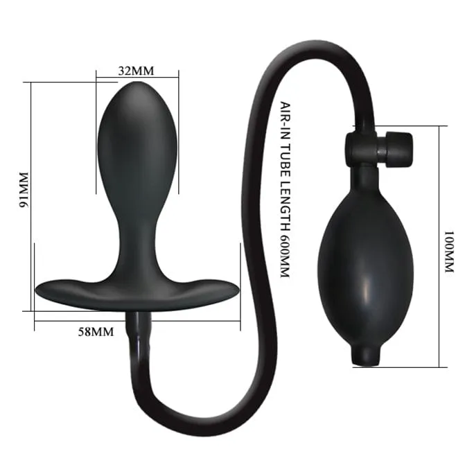 7188M      Inflatable Anal Plug with Metal Vibro Ball Inside