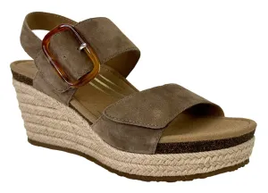 Aetrex Ashley Arch Support Wedge Taupe Leather