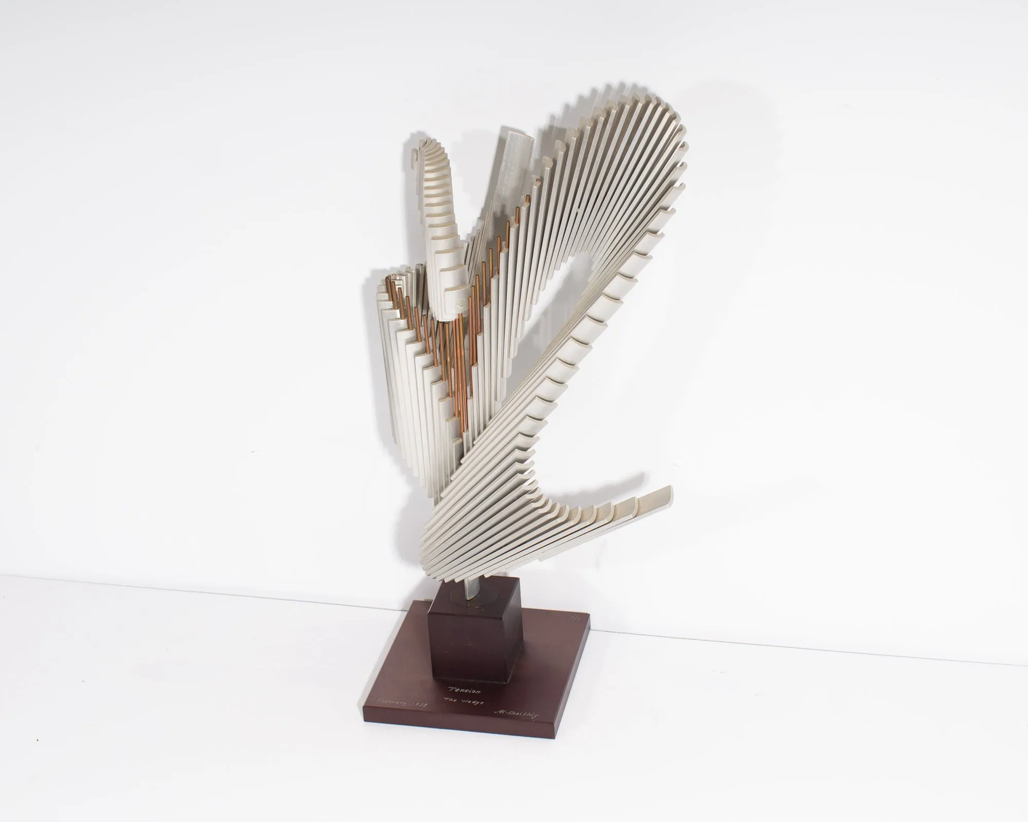 Ahmad Al-Shaikhly Signed 1979 “Tension, The Wedge” Abstract Metal Sculpture