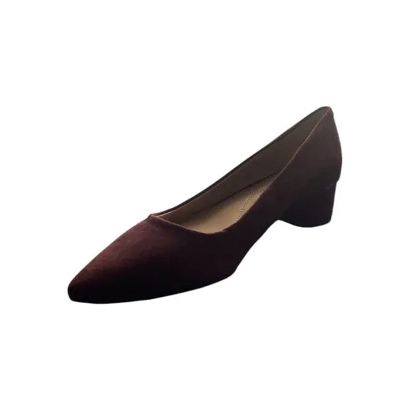 Alfani Step N Flex Cashh Women Pointed Toe Pump Heel Dark Berry Suede Sz 6M