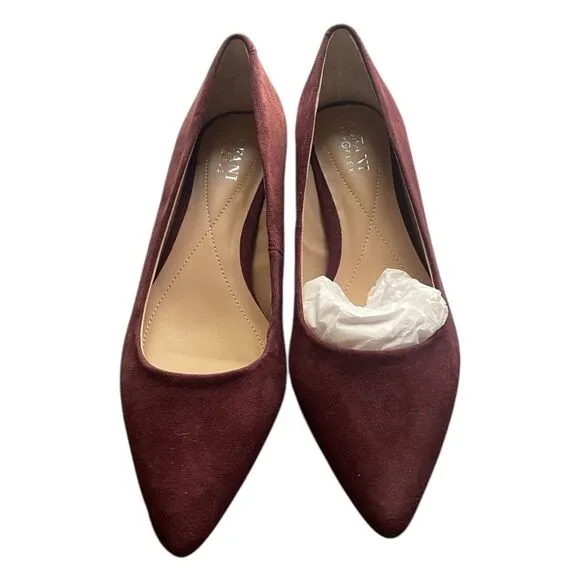 Alfani Step N Flex Cashh Women Pointed Toe Pump Heel Dark Berry Suede Sz 6M