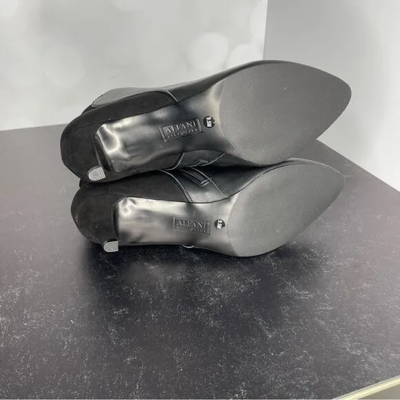 Alfani Women's Harpper Kitten-Heel Booties Black Leather Sz 9.5