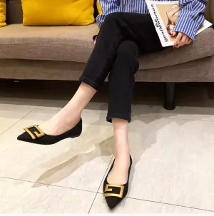 Alicia Embellished Flat Pumps - Black Size 1 (eu33) IN STOCK