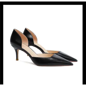 All-Match Genuine Leather Pointed Toe Stiletto Pumps