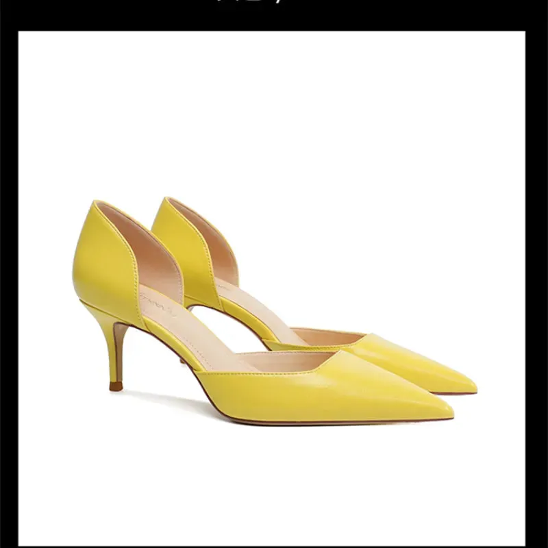 All-Match Genuine Leather Pointed Toe Stiletto Pumps