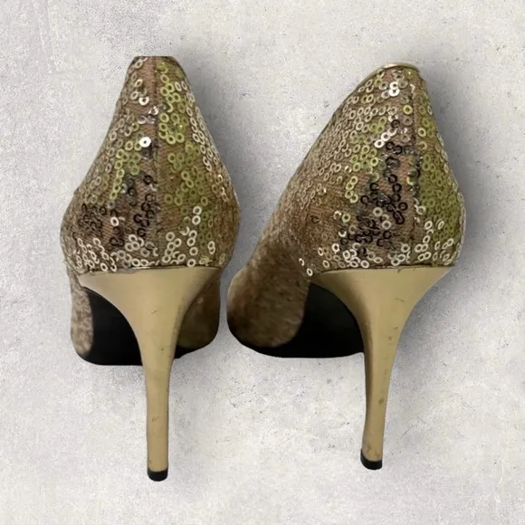 Anine Bing Gold Sequin Pumps