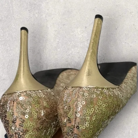 Anine Bing Gold Sequin Pumps