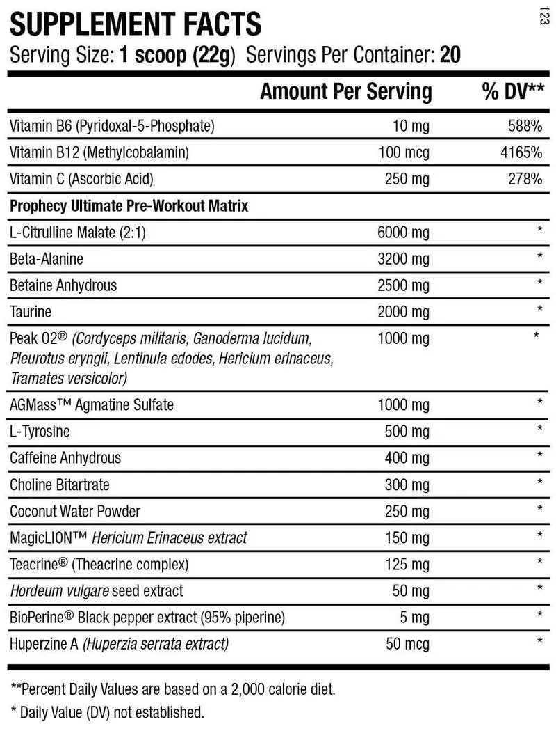 ANS PERFORMANCE PROPHECY PRE WORKOUT 20 SERVES