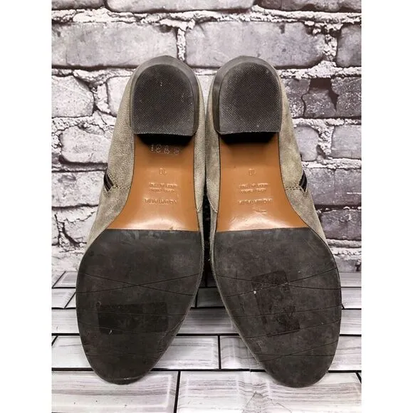 Aquatalia Taupe Suede Leather Side Zip Heel Ankle Booties Women’s Sz 10M US/41EU