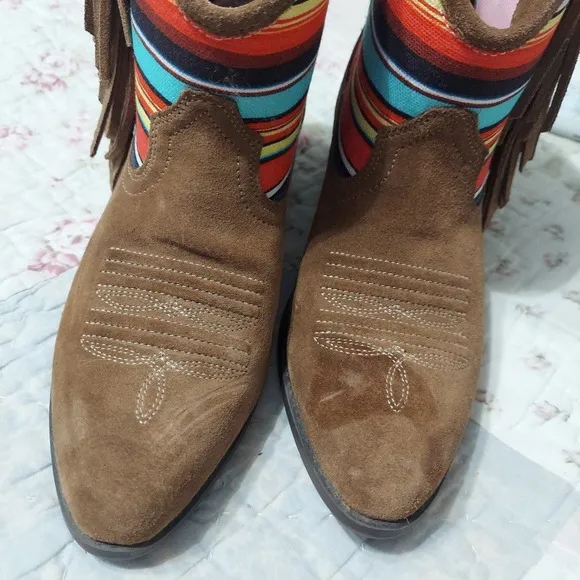 Ariat fringe ankle booties