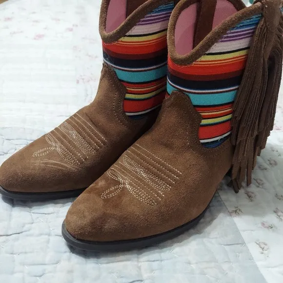 Ariat fringe ankle booties