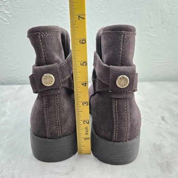 Ariat Waterproof Western Ankle Booties Sz 7 Brown Suede Low Heel Equestrian Boot
