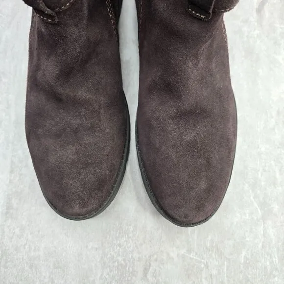 Ariat Waterproof Western Ankle Booties Sz 7 Brown Suede Low Heel Equestrian Boot
