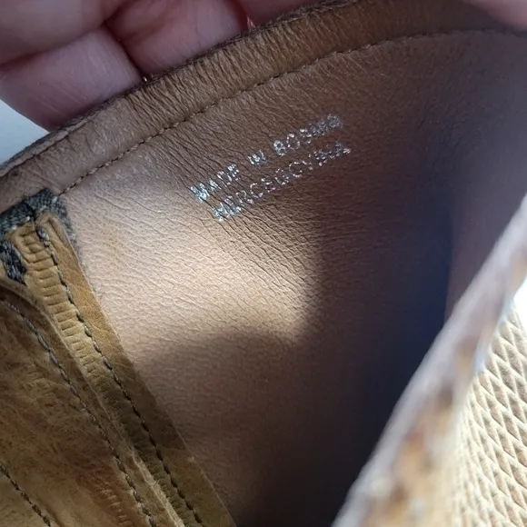 AS98 Tan Leather Woven Ankle Booties