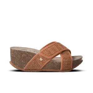 Benicasim Brown Raffia Sandal