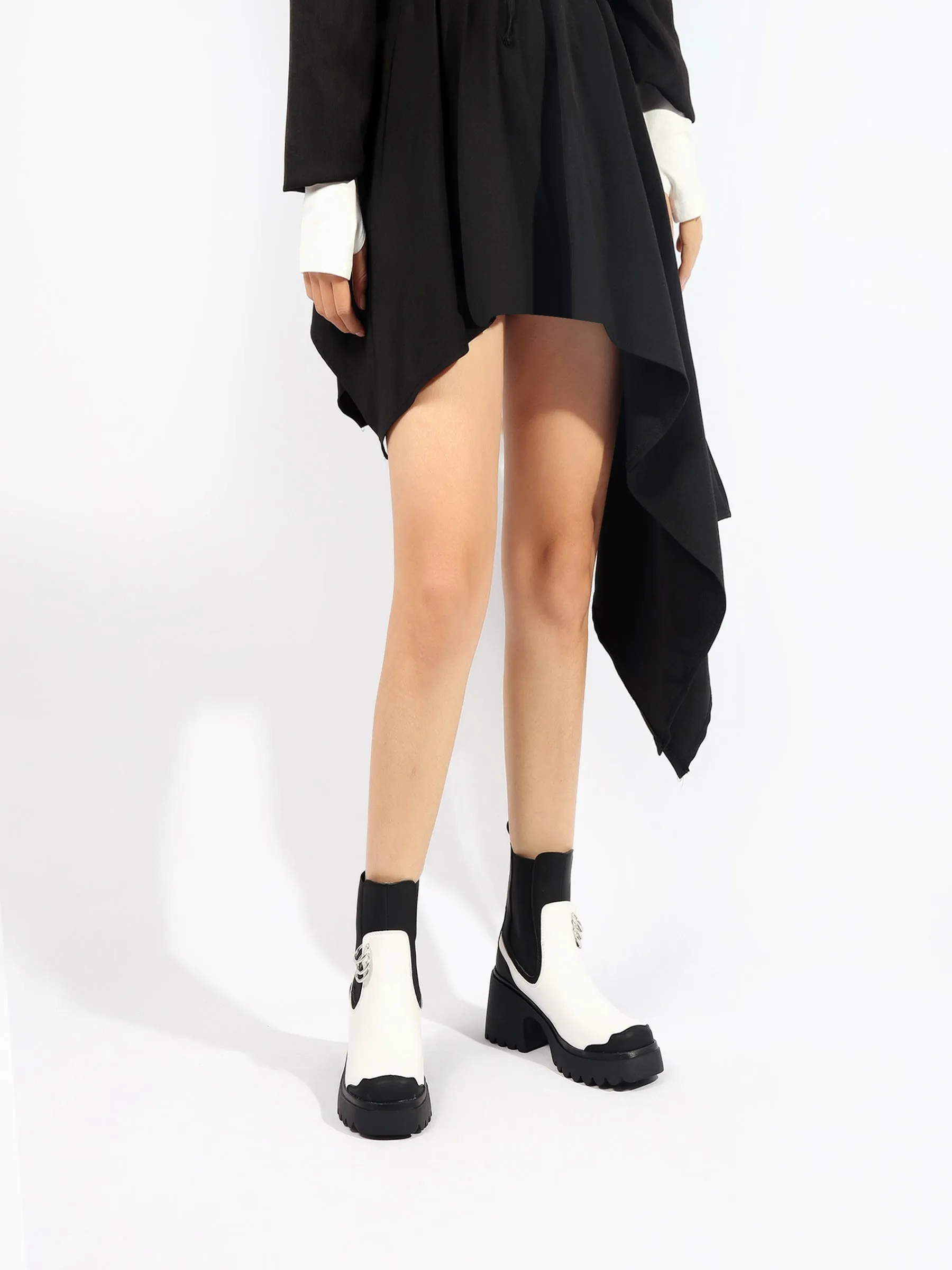 Block Color Leather Chelsea Boot