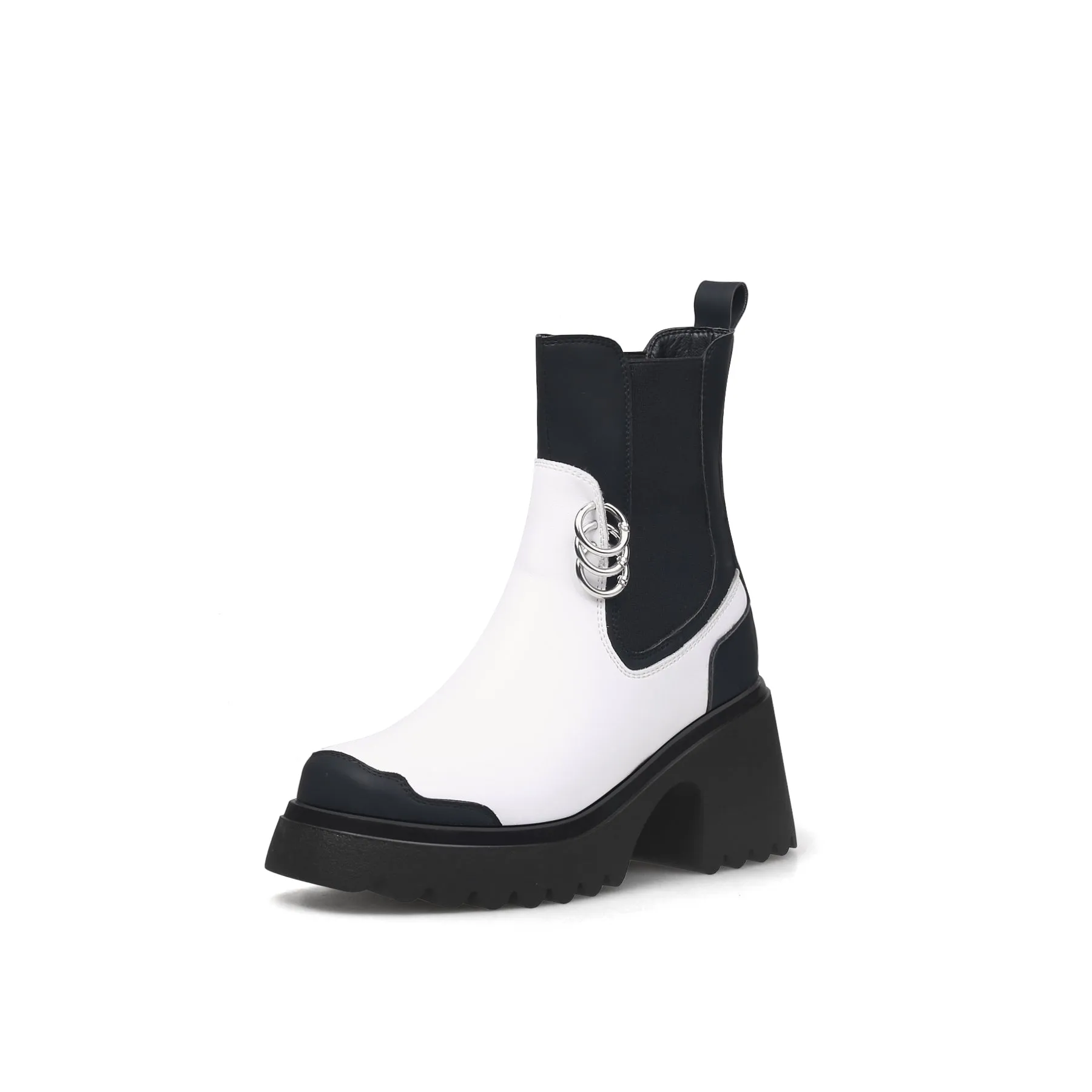 Block Color Leather Chelsea Boot