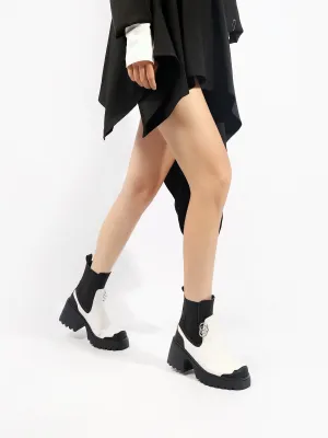 Block Color Leather Chelsea Boot