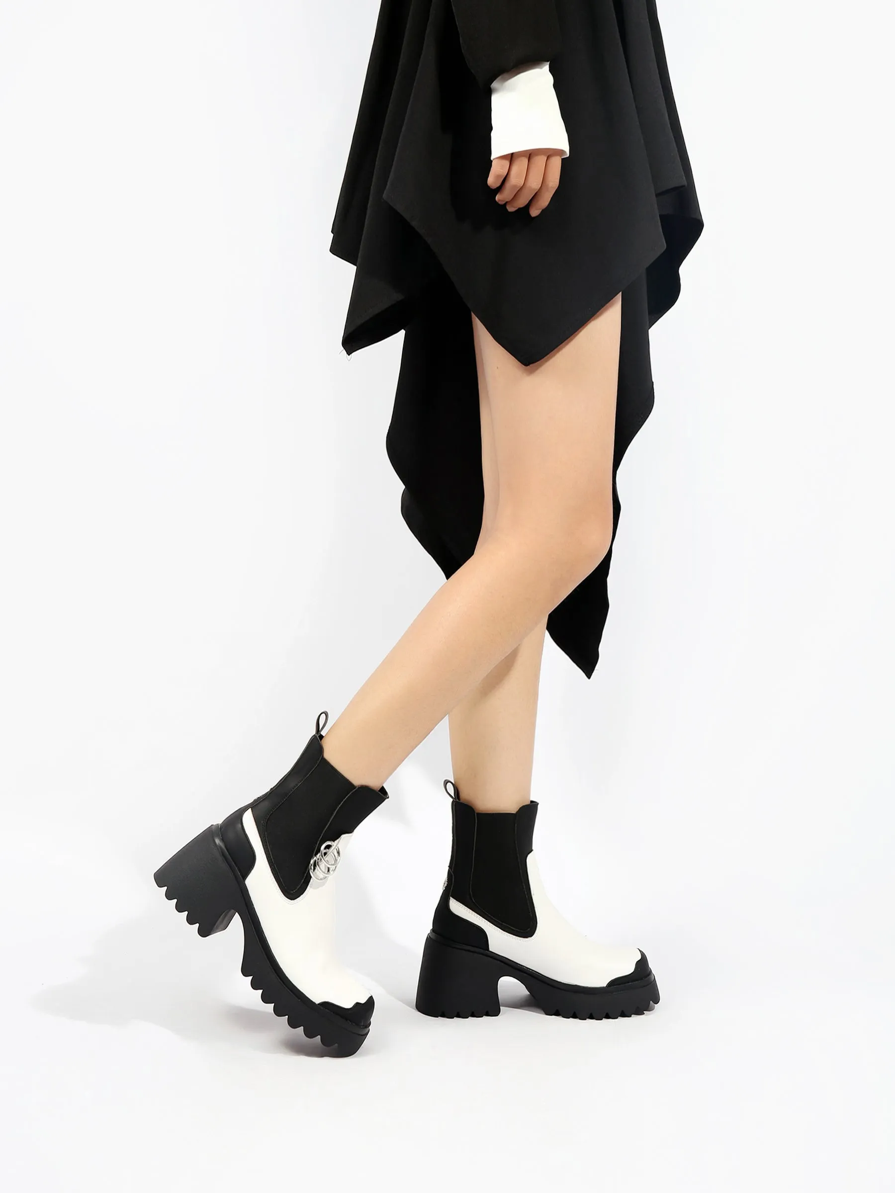 Block Color Leather Chelsea Boot