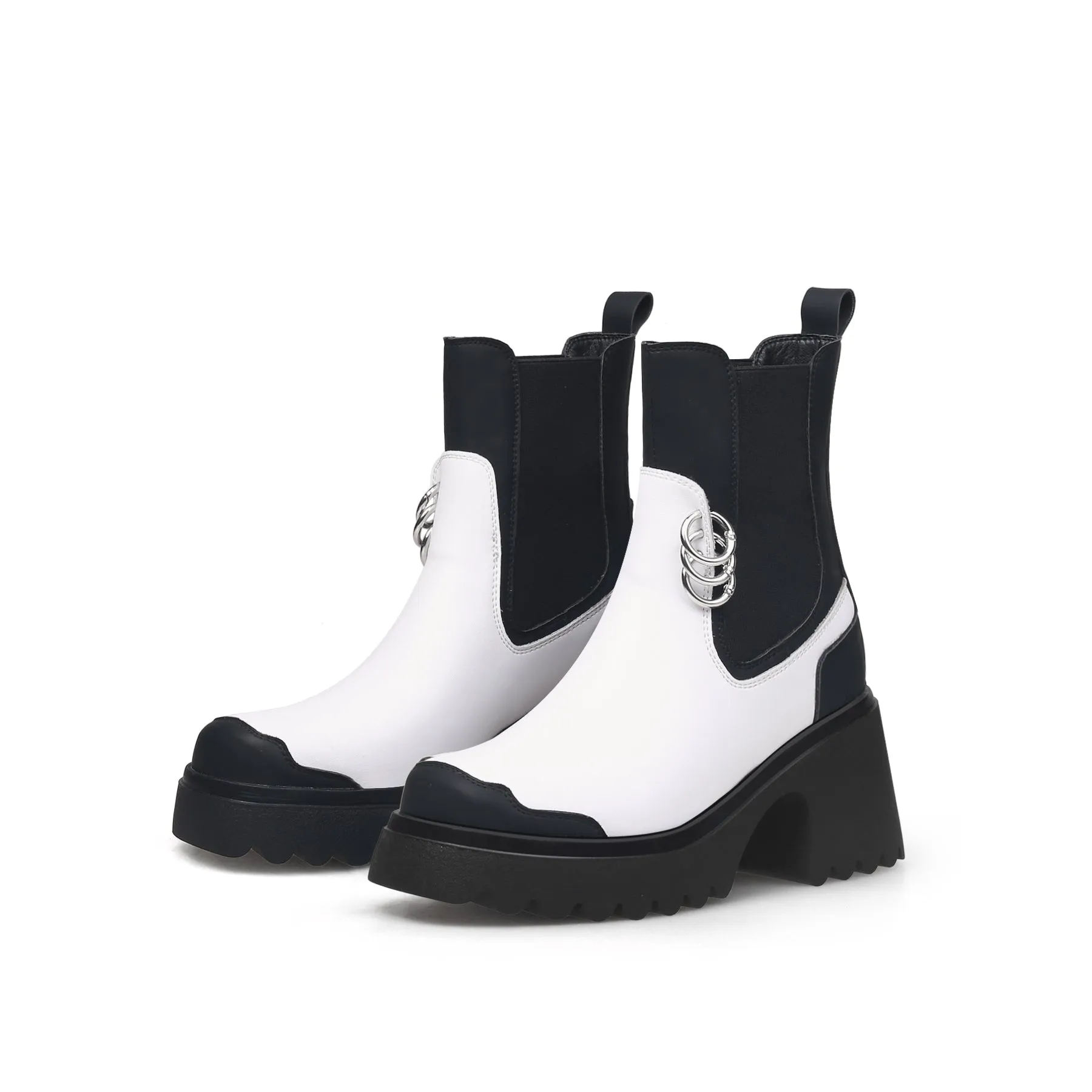 Block Color Leather Chelsea Boot
