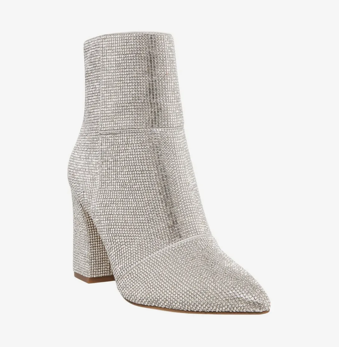 Block Heel Pointed Toe Bootie