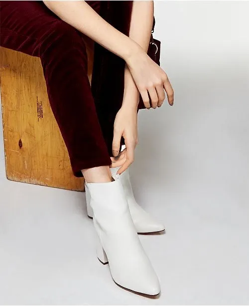 Block Heel Pointed Toe Bootie
