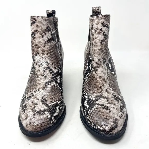Blondo Noa Waterproof Snakeskin Genuine Leather Ankle Booties Size 6.5