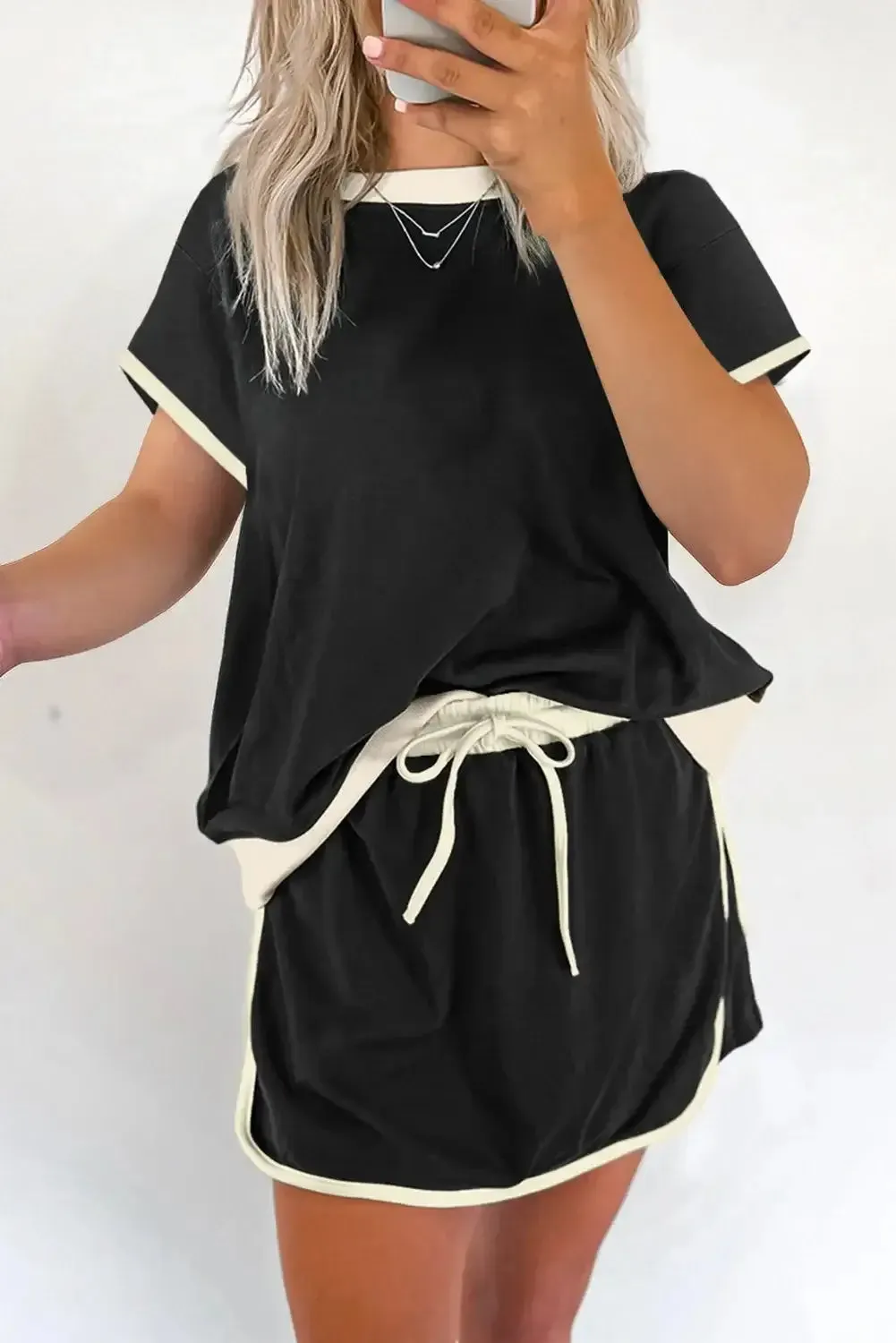 BOARDWALK BREEZE- SKORT SET (black)