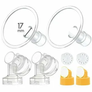 Breastshield 17-34mm, 2x Base Connector w/Valve and Membrane for Medela by Maymom