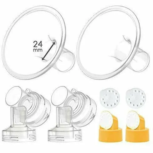 Breastshield 17-34mm, 2x Base Connector w/Valve and Membrane for Medela by Maymom