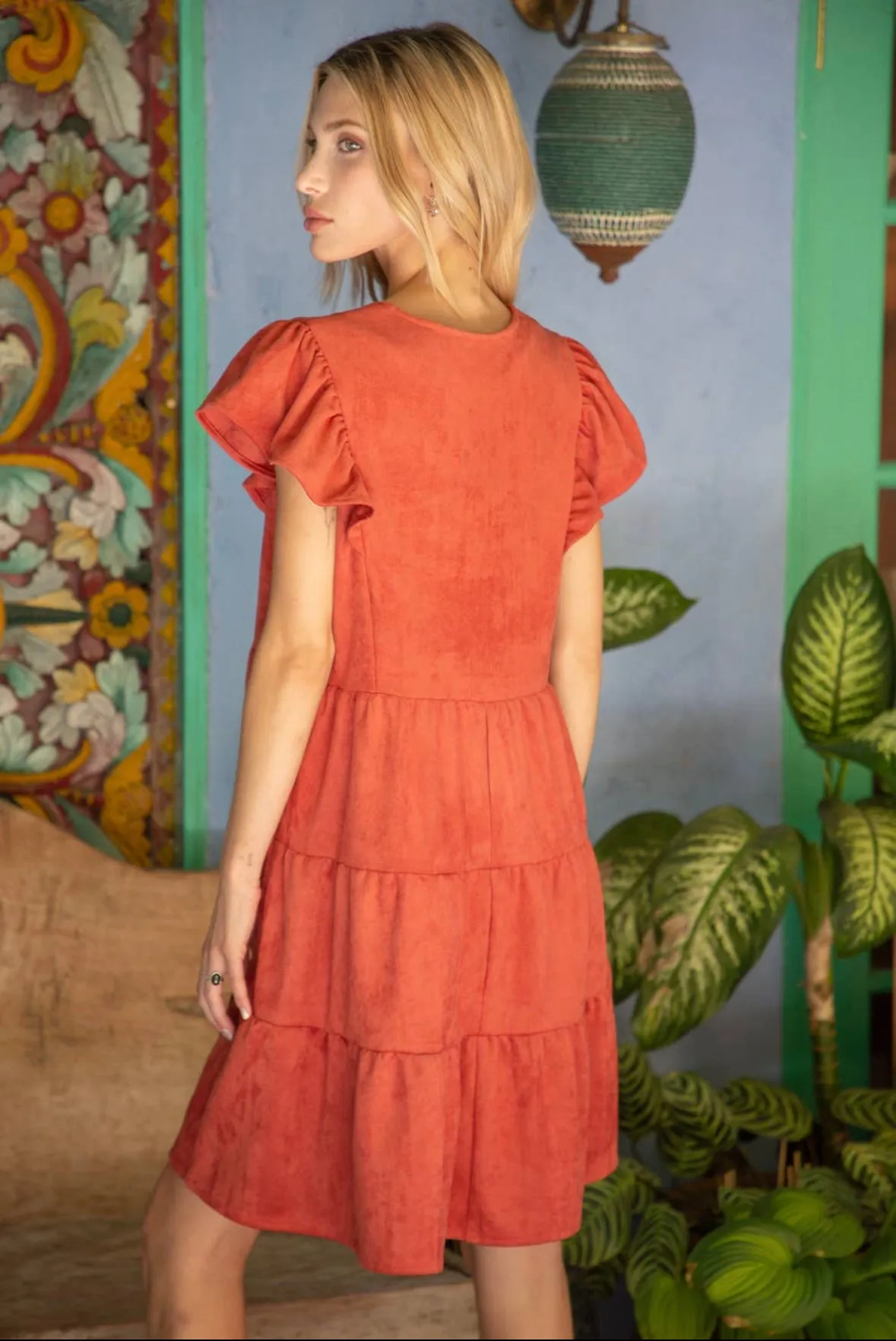 BREE BABYDOLL SUEDE MINI DRESS