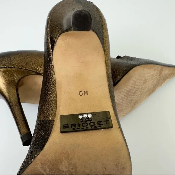 Bridget Shuster pumps Bronce tarnish Pointed Toe Flour De Lis baroque vampire