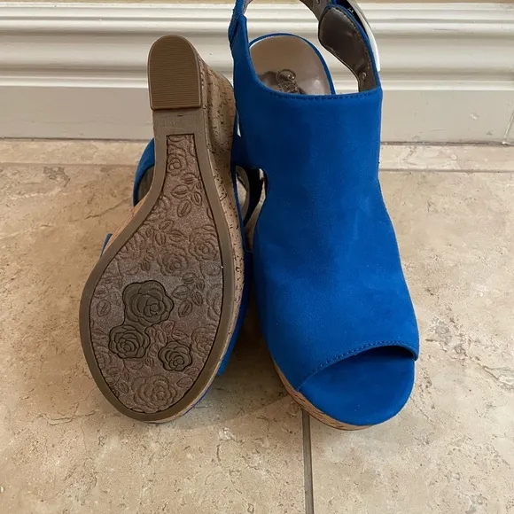 Carlos blue wedges