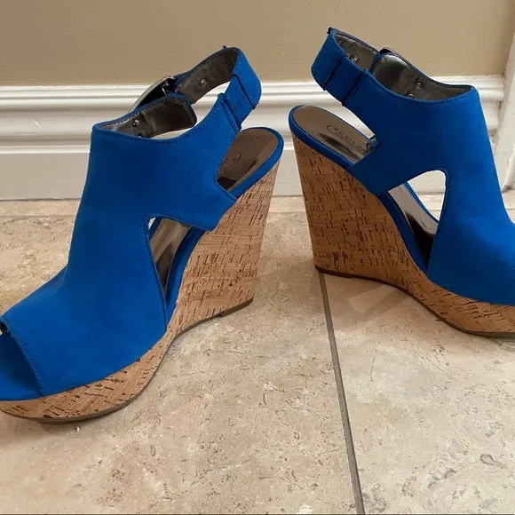 Carlos blue wedges