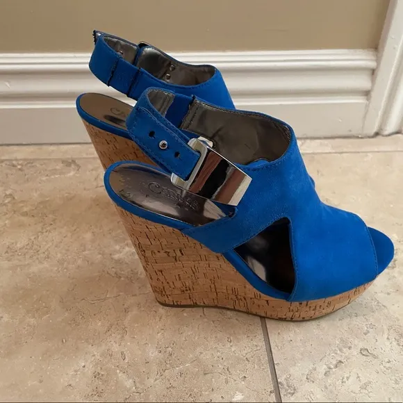 Carlos blue wedges