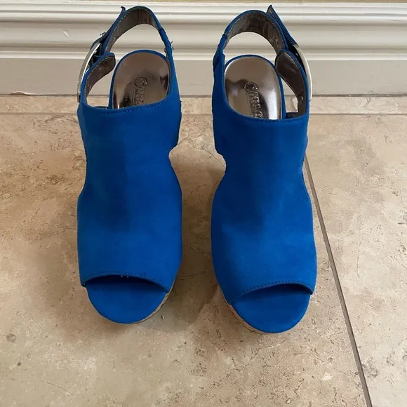 Carlos blue wedges