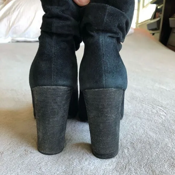 Chinese Laundry by Kristin Cavallari Black Suede Laurel Peep Toe Bootie