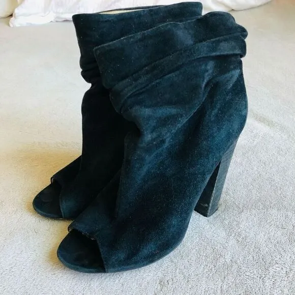Chinese Laundry by Kristin Cavallari Black Suede Laurel Peep Toe Bootie