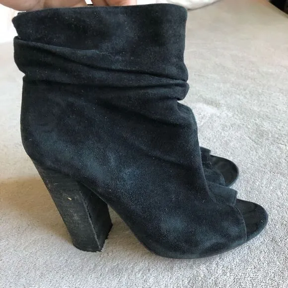 Chinese Laundry by Kristin Cavallari Black Suede Laurel Peep Toe Bootie