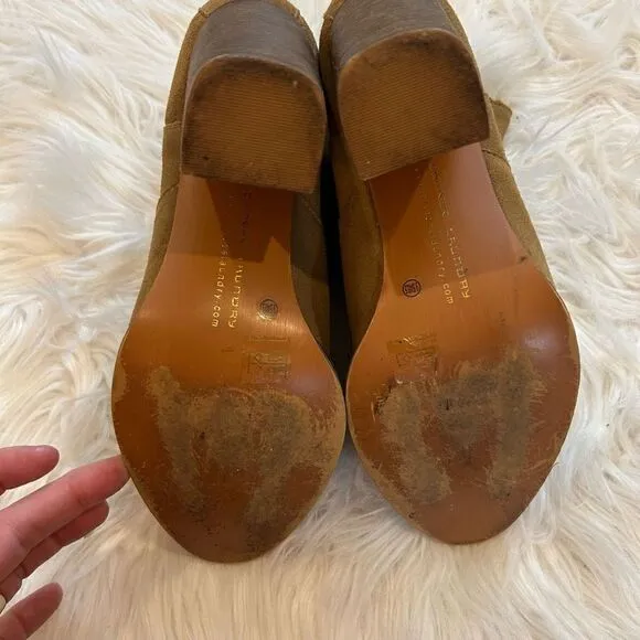 Chinese Laundry zip it dark camel brown suede bootie size 9.5