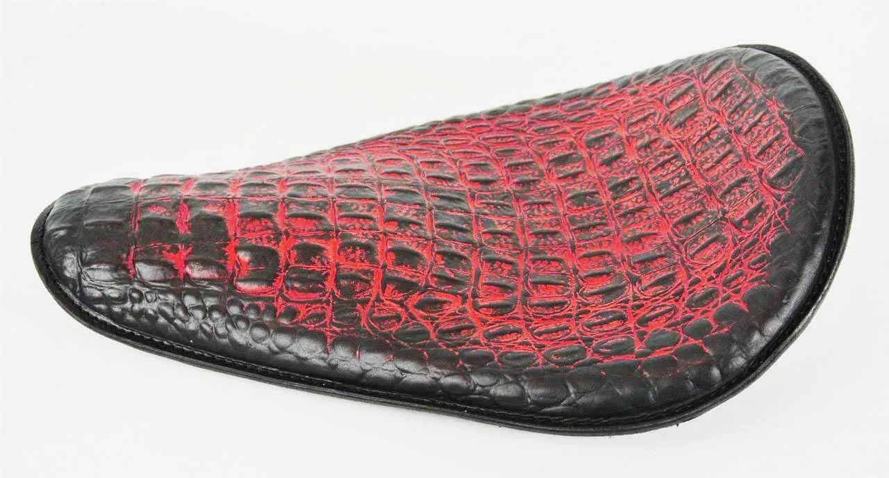 Chopper Harley Sportster Spring Solo Seat Motorcycle 11x14 Ant Red Alligator USA