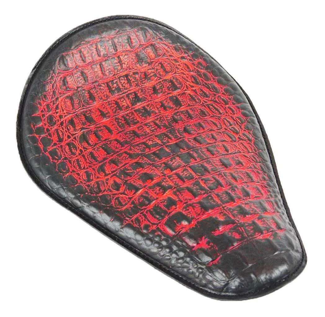 Chopper Harley Sportster Spring Solo Seat Motorcycle 11x14 Ant Red Alligator USA