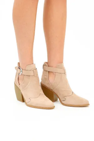 Chunky High Heel Buckle Booties