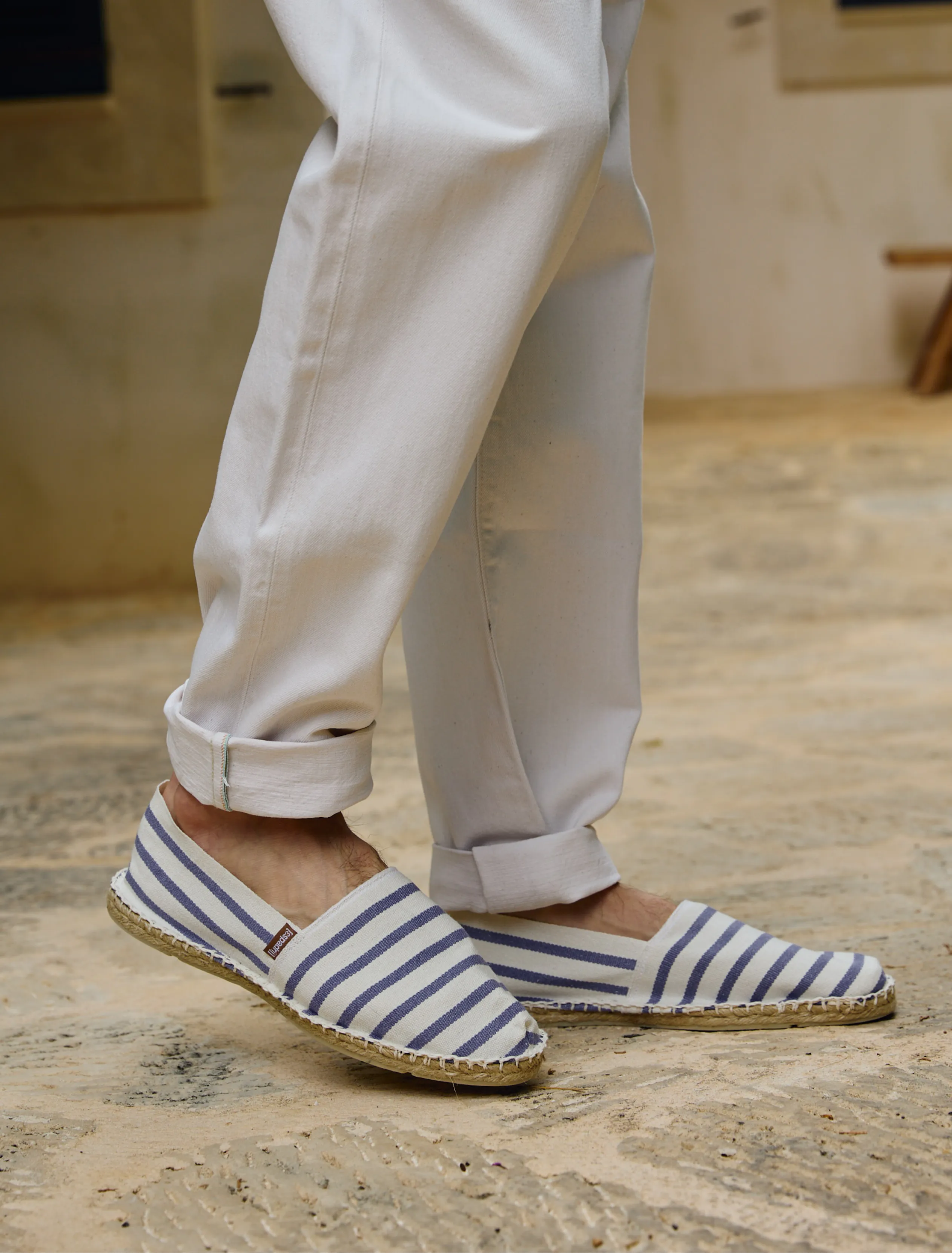 Classic Men Striped - ecru/ozean