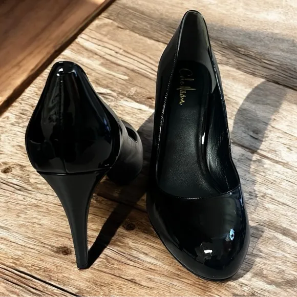 Cole Haan Black Patent Leather Heels 10B | Nike Air Comfort | 3.75” Pumps
