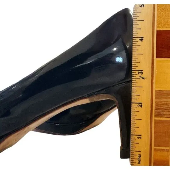 Cole Haan NikeAir Women's Slip On Patent Leather Heels Pumps Navy Blue Size 9B