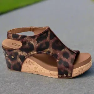 CORKYS CARLEY WEDGES in COGNAC LEOPARD